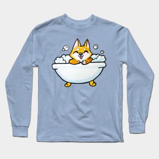 Animal Friend Dog in Bath Long Sleeve T-Shirt